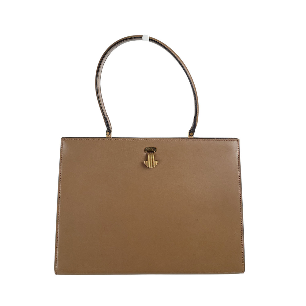 Lederer de Paris Vintage Satchel Top Handle Bag Purse Brown Leather France